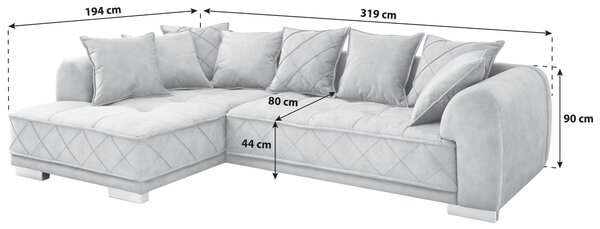 ROHOVÁ SEDAČKA, textil, sivá MID.YOU - Sedačky, Online Only