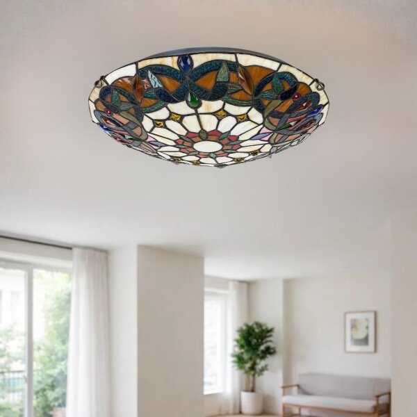 Brilagi - Tiffany vitrážové stropné svietidlo LUISA 2xE27/60W/230V priemer 40 cm