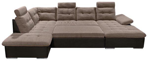 ROHOVÁ SEDAČKA, textil, kompozitné drevo, tmavohnedá, svetlohnedá MID.YOU - Sedačky, Online Only