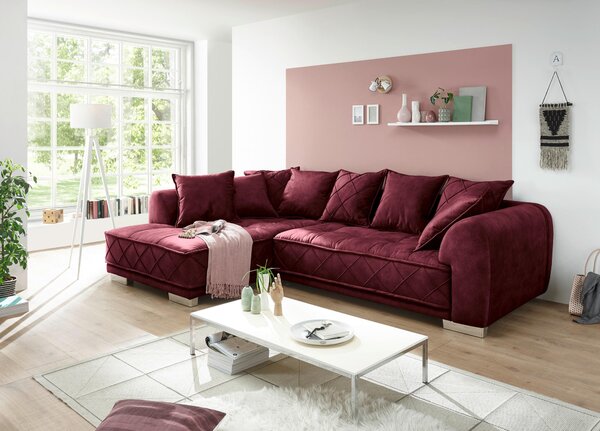 ROHOVÁ SEDAČKA, textil, bordová MID.YOU - Sedačky, Online Only