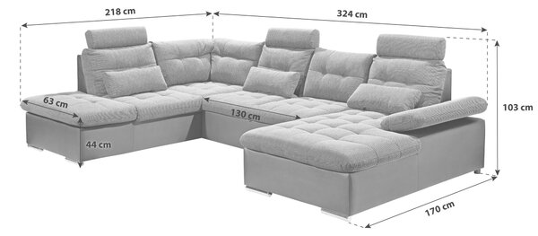 ROHOVÁ SEDAČKA, textil, kompozitné drevo, čierna, strieborná MID.YOU - Sedačky, Online Only