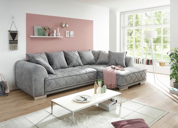 ROHOVÁ SEDAČKA, textil, sivá MID.YOU - Sedačky, Online Only