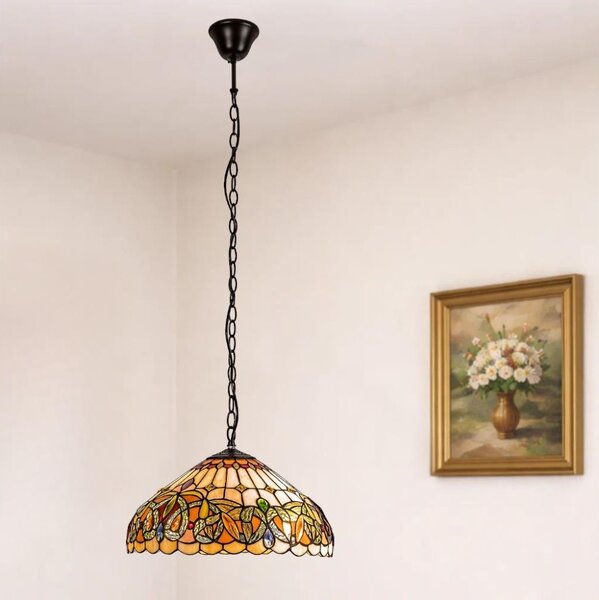 Brilagi - Tiffany vitrážový luster na reťazi LUISA 2xE27/60W/230V