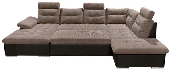 ROHOVÁ SEDAČKA, textil, kompozitné drevo, tmavohnedá, svetlohnedá MID.YOU - Sedačky, Online Only