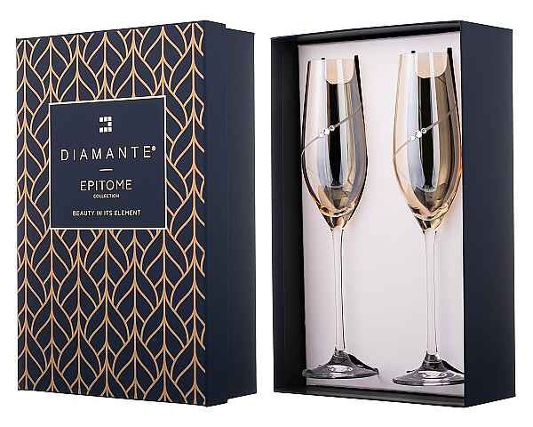 Diamante Silhouette Amber poháre na sekt 210 ml 2 ks