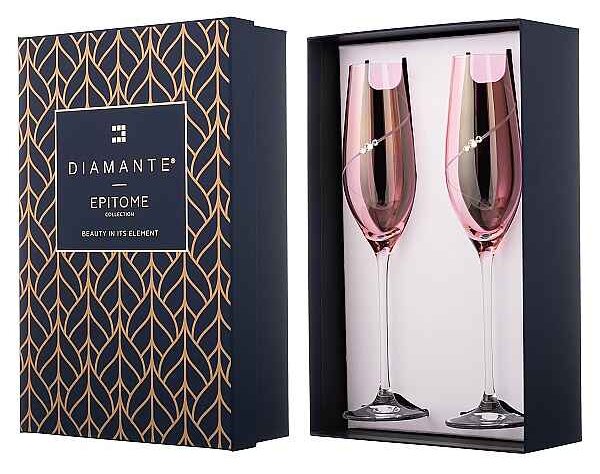 Diamante Silhouette Pink poháre na sekt 210 ml 2 ks