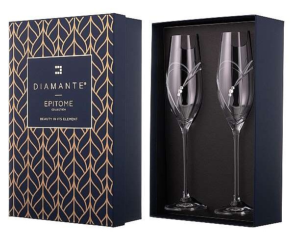 Diamante Swarovski poháre na sekt Hearts 210 ml 2 ks