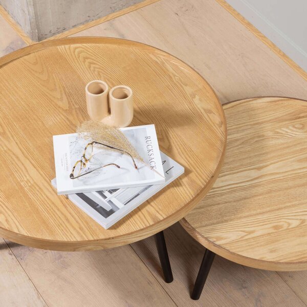 MUZZA Konferenčný stolík Mesa L ø 60 x 34 cm prírodný