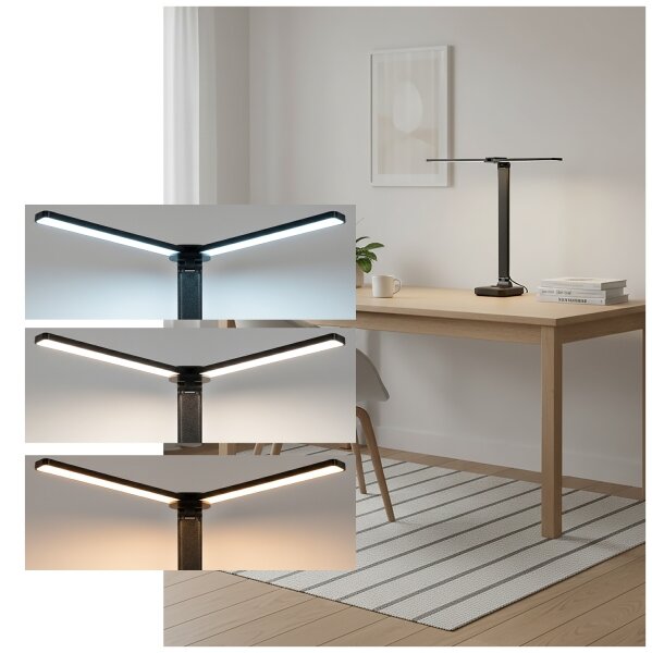 Brilagi - LED stmievateľná stolová lampa MODO DUO LED/8W/5V 3000/4000/6500K čierna