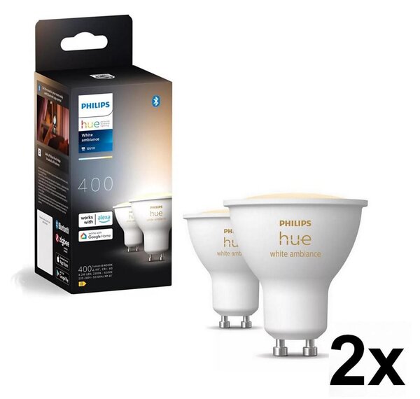Sada 4x stmievateľných LED žiaroviek Philips Hue WHITE AMB. GU10/4,2W/230V 2200-6500K