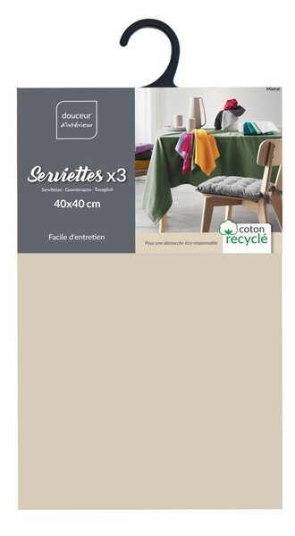 Obrúsky v súprave 3 ks 40x40 cm Mistral – douceur d'intérieur