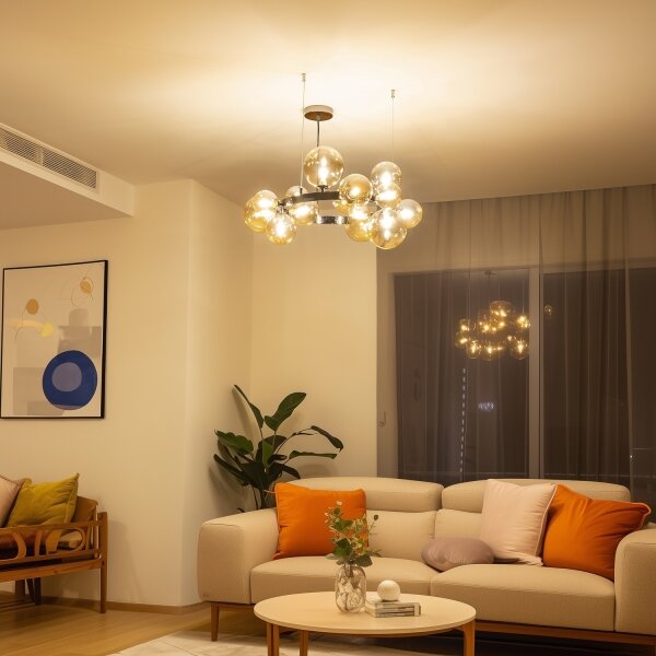 Brilagi - LED závesný luster na lane MILLA 15xG9/3W/230V čierny chróm/zlatá