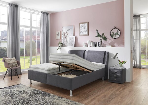 BOXSPRINGOVÁ POSTEĽ, 180/200 cm, sivá Beldomo - Sleep - Postele