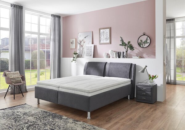 BOXSPRINGOVÁ POSTEĽ, 180/200 cm, sivá Beldomo - Sleep - Postele