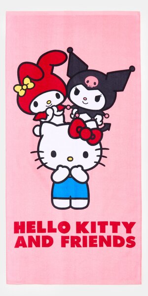 Sinsay - Bavlnený uterák Hello Kitty and Friends - pastelová ružová