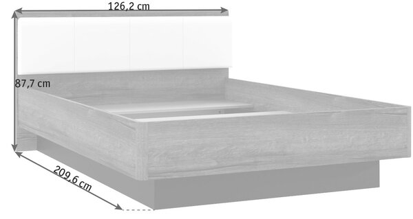 POSTEĽ, 120/200 cm čierna, biela, farba duba Carryhome - Postele