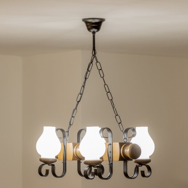Brilagi - Luster na reťazi RUSTIC 4xE14/40W/230V buk/orech