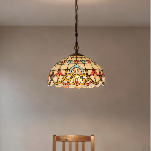 Brilagi - Tiffany vitražový luster na reťazi MIRABELLA 1xE27/60W/230V, priemer 40 cm