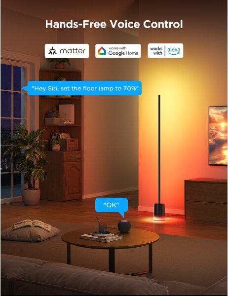 Govee - LED Stojacia lampa Smart MATTER LED RGBICWW Wi-Fi + DO