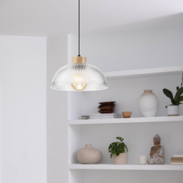 Luster na lanku PIA 1xE27/60W/230V pr. 30 cm dub