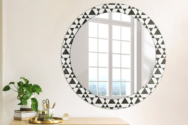 Okrúhle ozdobné zrkadlo Geometrické trojuholníky