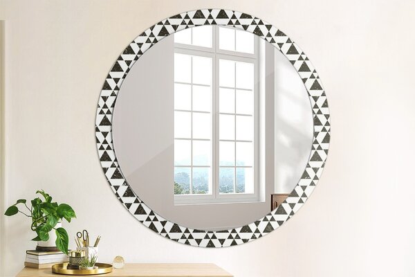 Okrúhle ozdobné zrkadlo Geometrické trojuholníky