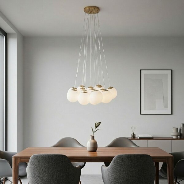 Brilagi - Luster na lanku GLOBE 15xE14/15W/230V biely