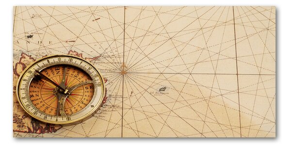 Fotoobraz na skle Kompas na mape osh-122551026
