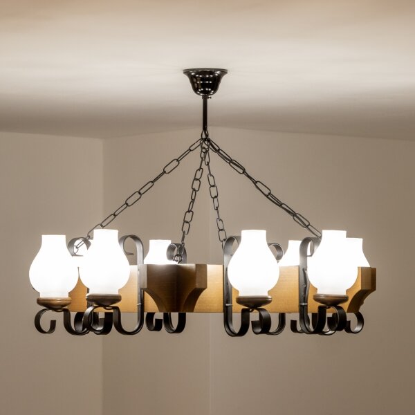 Brilagi - Luster na reťazi QUEEN 8xE14/40W/230V buk/orech