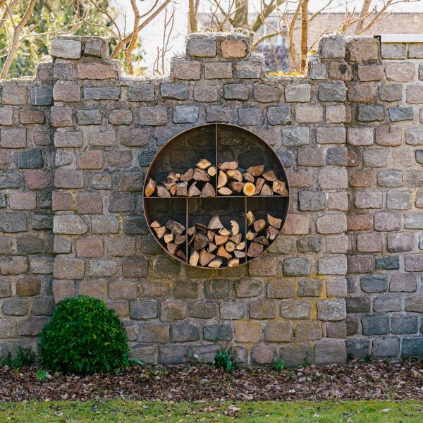 Cortenový okrúhly drevník CIRCLE Ø 1 000 × 400 mm