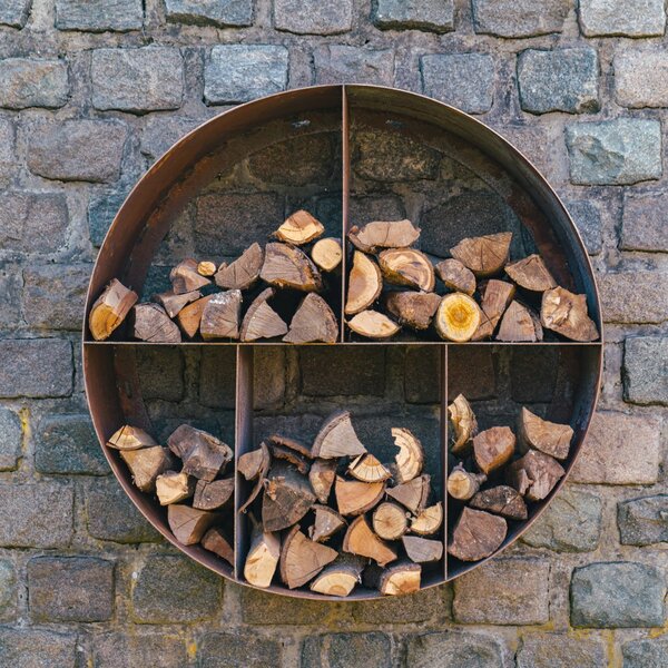 Cortenový okrúhly drevník CIRCLE Ø 1 000 × 400 mm