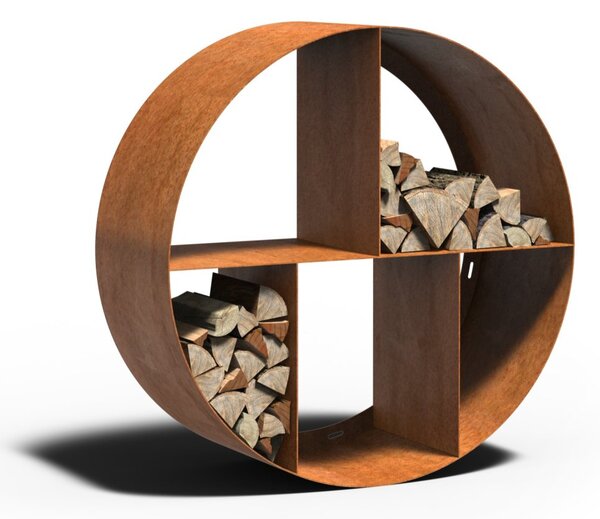 Cortenový okrúhly drevník CIRCLE Ø 1 000 × 400 mm