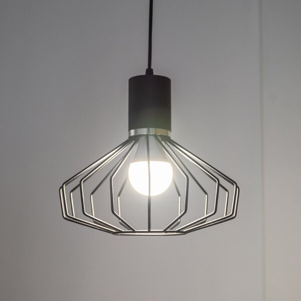 Luster na lanku SOLANO 1xE27/15W/230V čierna/lesklý chróm