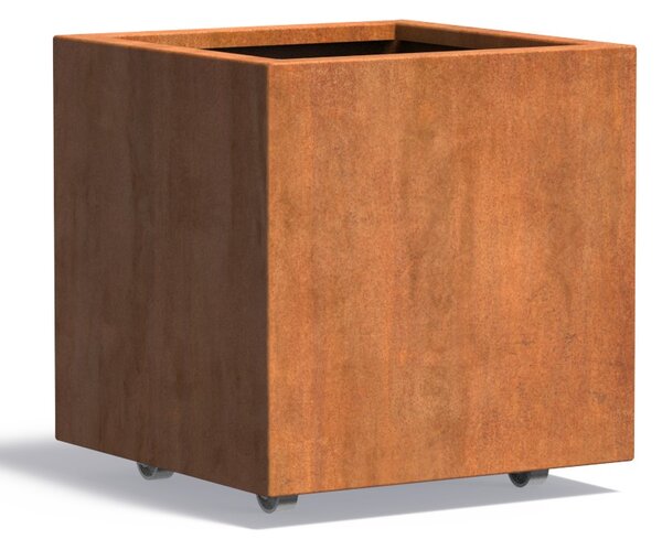Cortenový kvetináč na kolieskach hranatý 1500 x 500 x 600 mm