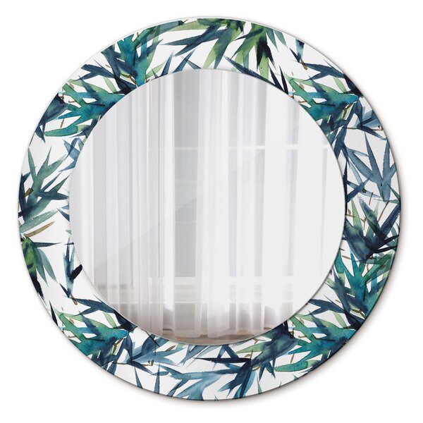 Okrúhle dekoračné zrkadlo s motívom Modré palmy