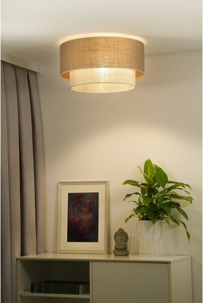 Duolla - Stropné svietidlo YUTE BOHO 3xE27/15W/230V pr. 60 cm hnedá/krémová