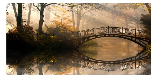 Foto obraz sklo tvrzené Starý most jeseň osh-44630410