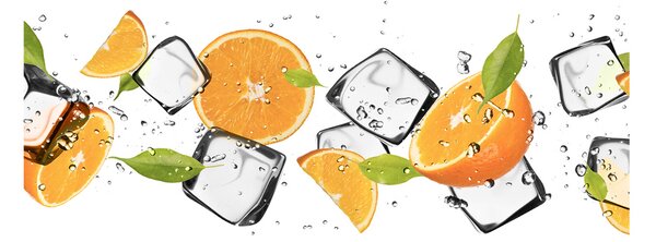 Foto obraz fotografie na skle Pomaranče s ľadom