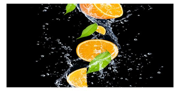 Foto obraz sklo tvrzené Pomaranče a voda osh-51416552