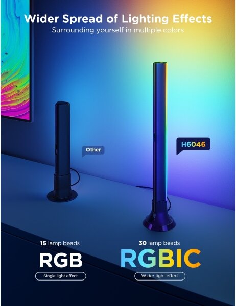Govee - SADA 2x Backlight TV 55-65" SMART LED podsvietenie RGBICW Wi-Fi