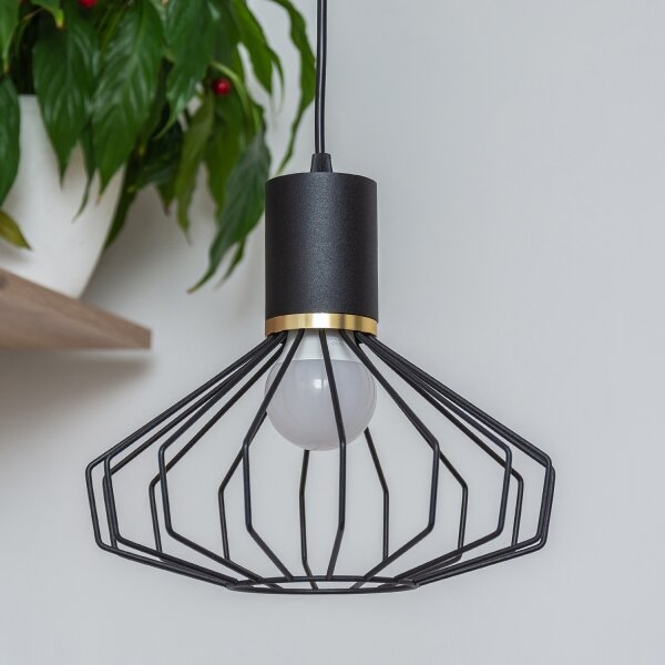 Luster na lanku SOLANO 3xE27/15W/230V čierna/zlatá