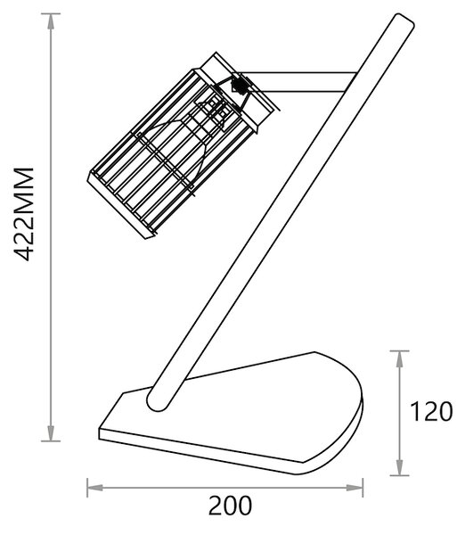 Stolná lampa Vertical, 1x čierne kovové tienidlo, b