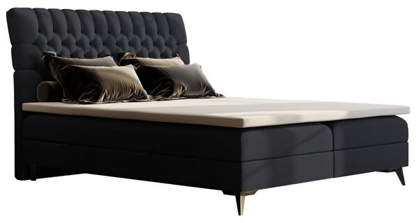 Čalúnená posteľ Tegan 160x200, sivá, vr. matraca, topperu a ÚP