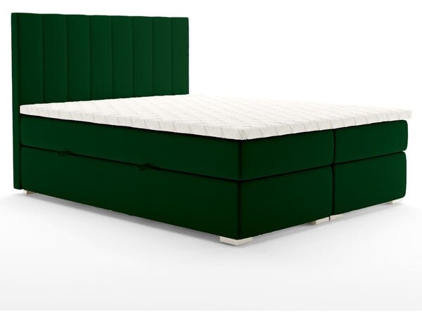 Čalúnená posteľ Lara 120x200, zelená, vr. matraca, topperu a ÚP