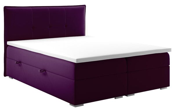Čalúnená posteľ Violet 120x200, fialová, vr. matraca, topperu,ÚP