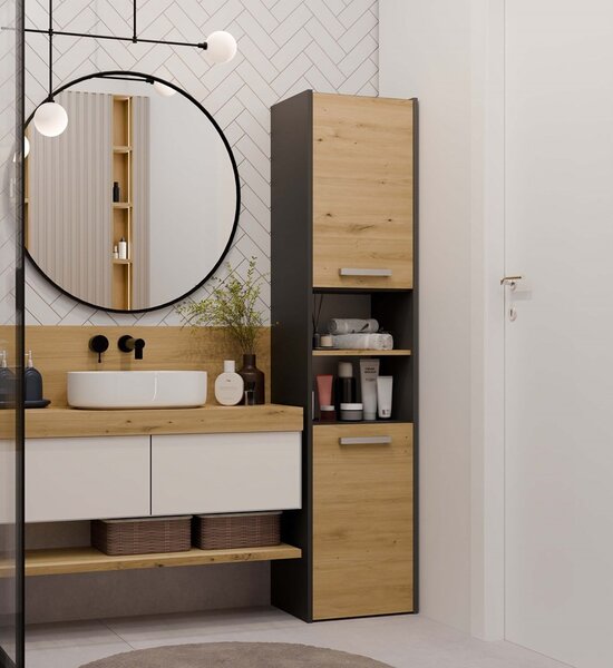 TP Living Kúpeľňová skrinka Lorada 40 antracit/dub artisan