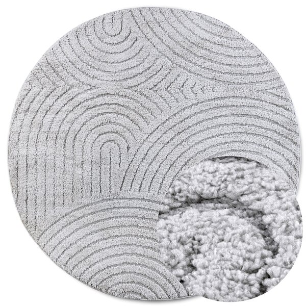 ELLE Decoration, Kusový koberec New York 106205 Light Grey kruh, 160x160 (priemer) kruh, šedá, obývacia izba