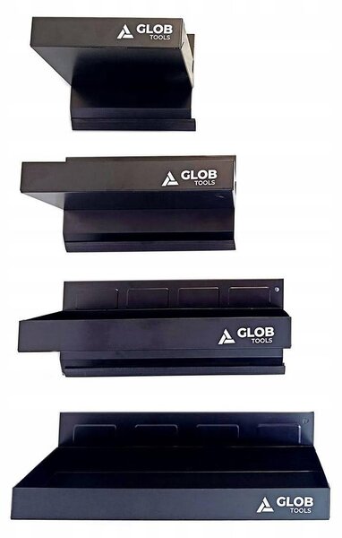 GLOB TOOLS Sada 4 magnetických oceľových políc