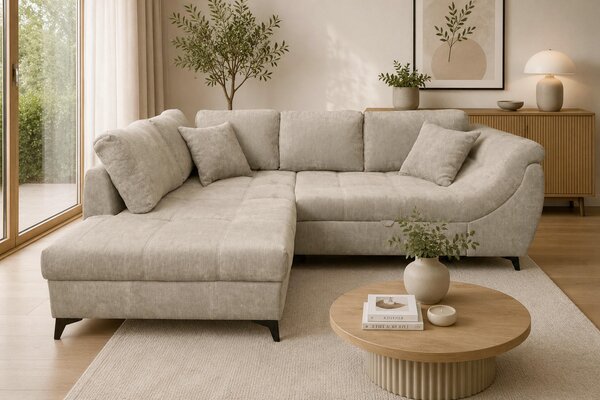 ROHOVÁ SEDAČKA, textil, béžová P & B - Sedačky, Online Only
