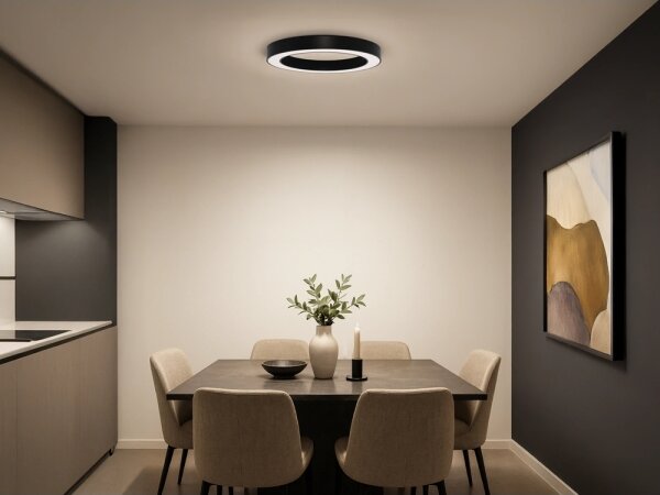 LED Stropné svietidlo LED/80W/230V 3000/4000/6500K pr. 80 cm čierne